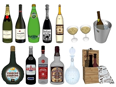 现代酒具 起泡酒酒瓶 洋酒酒瓶