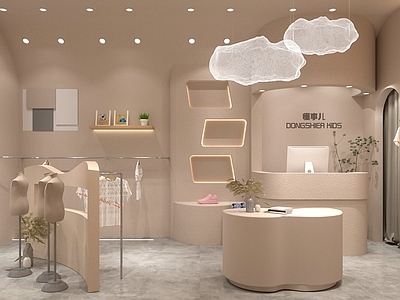 现代儿童服装店 儿童服装 云朵 儿童 儿童模型 儿童装饰