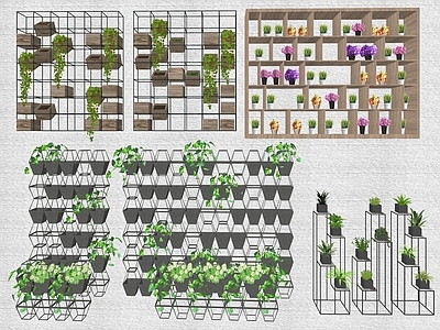 现代绿植架 钢构花架 花箱 花架