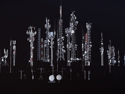 现代电塔 雷达 信号塔 天线 电线杆 停机坪 通讯设通信设备 卫星天线