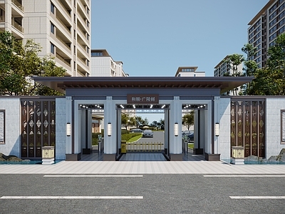 现代小区入口大门