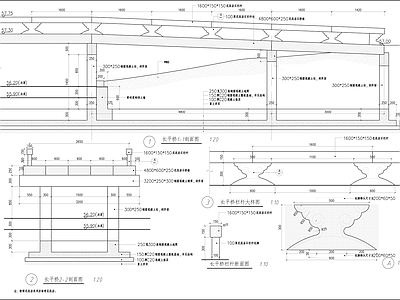 石平桥节点施工图 景观小品