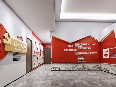 现代党建展厅 党建过道 历史展厅 革命展厅 展厅过道