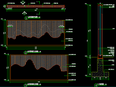 新中式层峦山体景墙施工图
