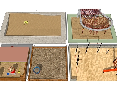 现代游乐设施 沙堆 沙坑 游乐设施