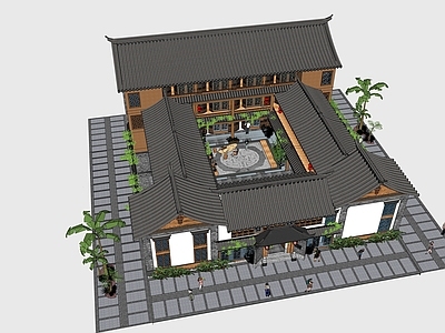 中式农家乐四合院