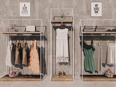 现代女装服饰展架 服装