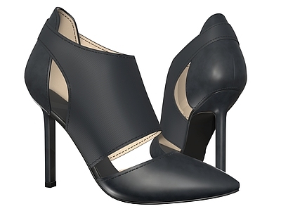 现代高跟鞋 YSL 圣罗兰 皮鞋女鞋 尖头高跟鞋 皮靴 短靴 尖头高跟鞋