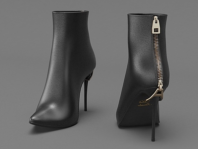 现代高跟鞋 YSL 圣罗兰 皮鞋女鞋 尖头高跟鞋 皮靴 短靴 尖头高跟鞋