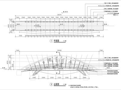 景观桥节点施工图 景观小品