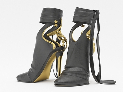 现代高跟鞋 YSL 圣罗兰 皮鞋女鞋 尖头高跟鞋 皮靴 短靴 尖头高跟鞋