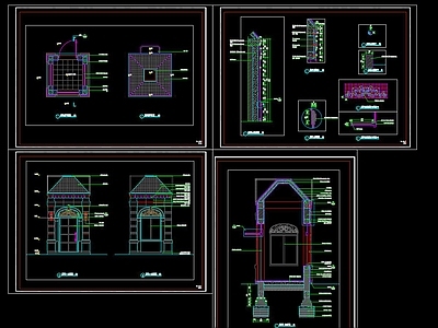 欧式社区保安亭详图 施工图