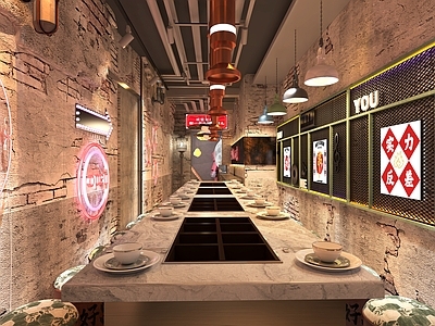 工业风串串香店