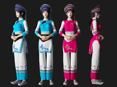 现代苗族美女人物 美女 苗族女孩 少数民族