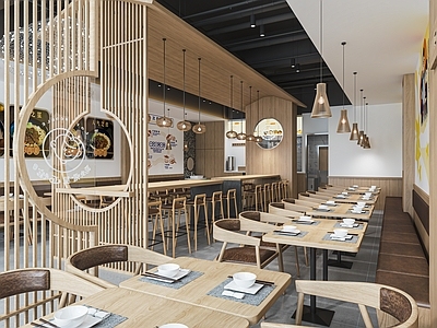 现代面馆 餐饮小吃店 快餐厅 粉面店 早餐店 堂食 卡座 餐桌椅