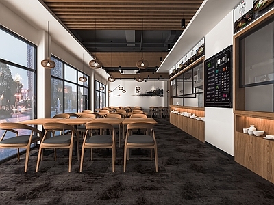 新中式面馆 卤粉店 餐饮小吃店 快餐厅 粉面店 早餐店 卡座 餐桌椅