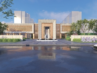 现代售楼处建筑 方形