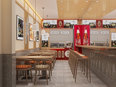 现代牛肉面店 面馆 餐饮小吃店 快餐店 早餐店 堂食 卡座 椅
