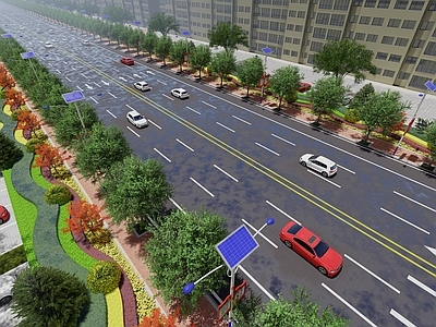 现代城市道路 绿化景观设计