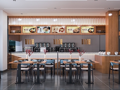 现代生煎店 包子店 小吃店 快餐店 早餐店 餐桌椅 吧台点餐台 明档