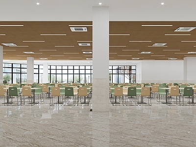 现代学校食堂餐厅