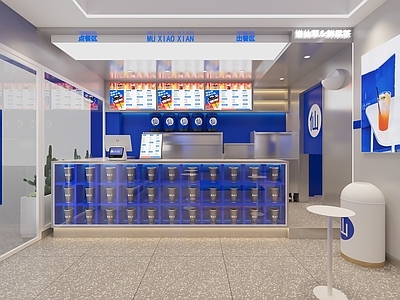 现代慕小仙茶饮店 备餐区 单层 收银
