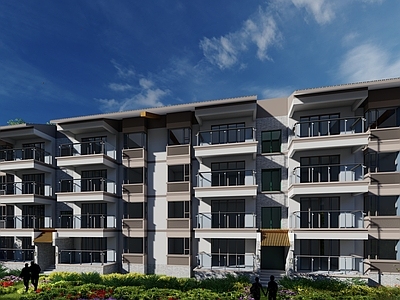 现代多层住宅 自建房小区