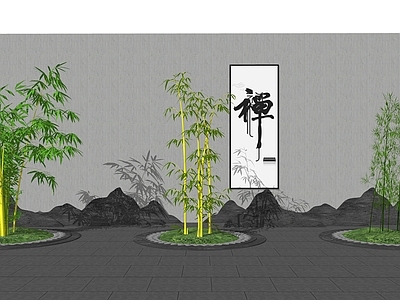 现代竹林 树池