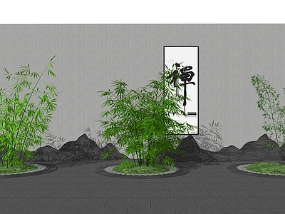 现代竹林 竹子 树池