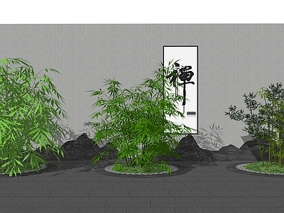 现代竹林 竹子 树池