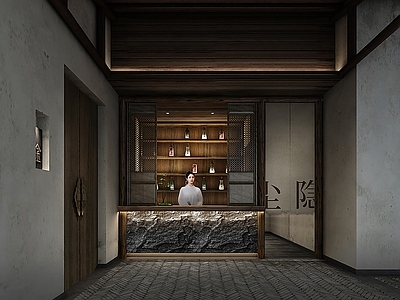 新中式茶餐厅收银台