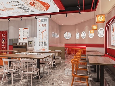现代米粉店 面馆 餐饮小吃店 快餐店 粉面店 早餐店 卡座 椅