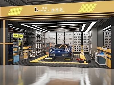 现代汽车维修店 汽车美容 维修 洗车店 汽车修理店 汽车维修工具