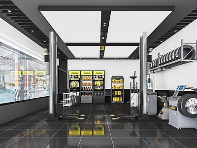 现代汽车维修店 汽车美容 维修 洗车店 修理店 轮胎 汽车维修工具