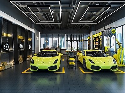 现代汽车维修店 汽车美容 维修 洗车店 汽车修理店 汽车维修工具
