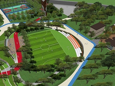 现代公园景观 运动公园 运动场 市政公园 公园入口景观