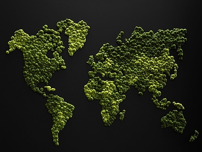 现代绿植墙 地图