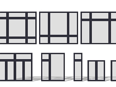 现代窗户组合 窗框