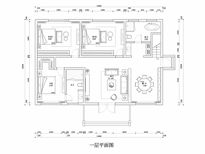 家装自建房cad平面方案