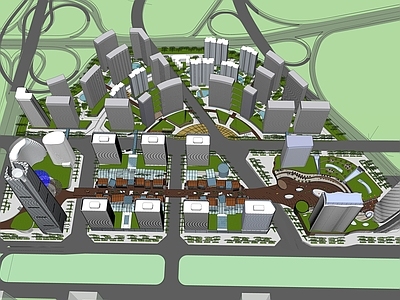 现代简模规划 商业办公住宅整体规划