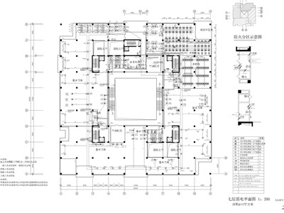 7层大学图书馆弱电设计图施工图 建筑电气