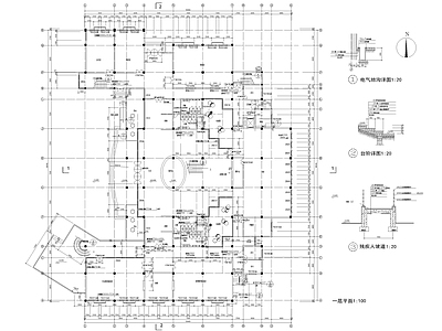 四层图书馆建筑设计施工图