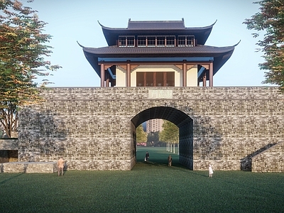 中式城楼 城门