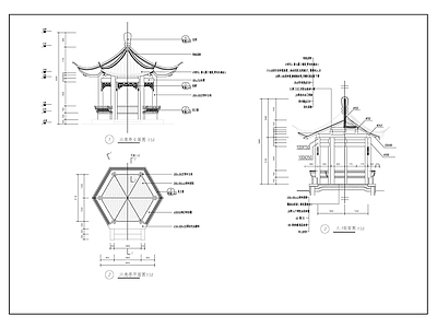 六角亭景观节点施工图