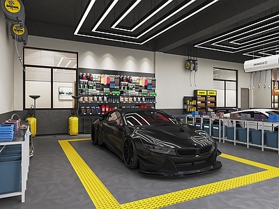 现代汽车维修店 汽车美容 维修 洗车店 修理店 轮胎 汽车维修工具