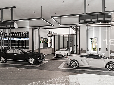 现代汽车维修店 汽车美容 维修 洗车店 修理店 轮胎 汽车维修工具