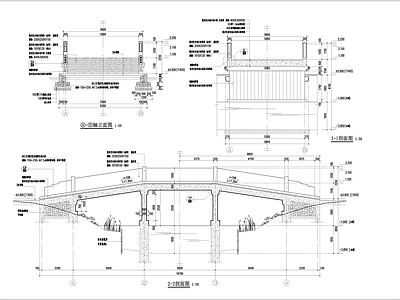车行桥景观节点施工图 景观小品