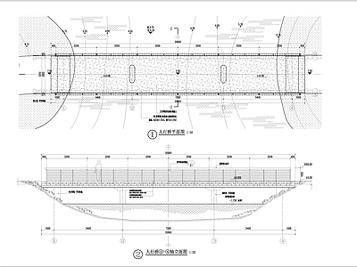 人行桥景观节点施工图 景观小品