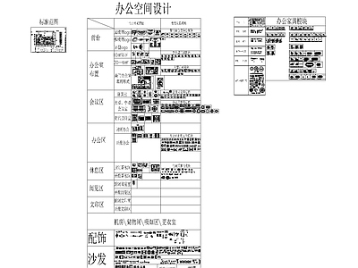 办公室cad常用平面图纸素材图库 平面图块