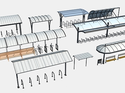 现代自行车棚 停车棚 电动车棚 遮阳棚